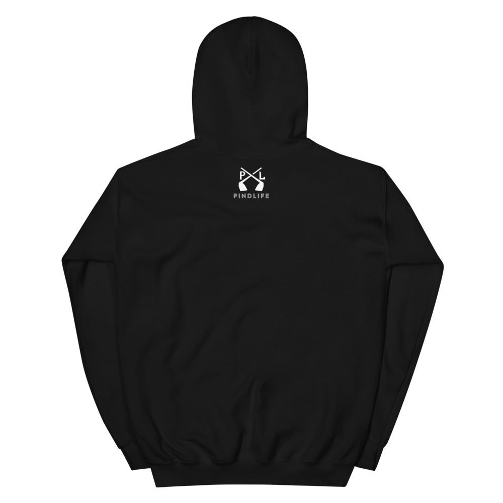 PindLife Chandigarh Hoodie in black, back view, Punjabi Pride, City Beautiful