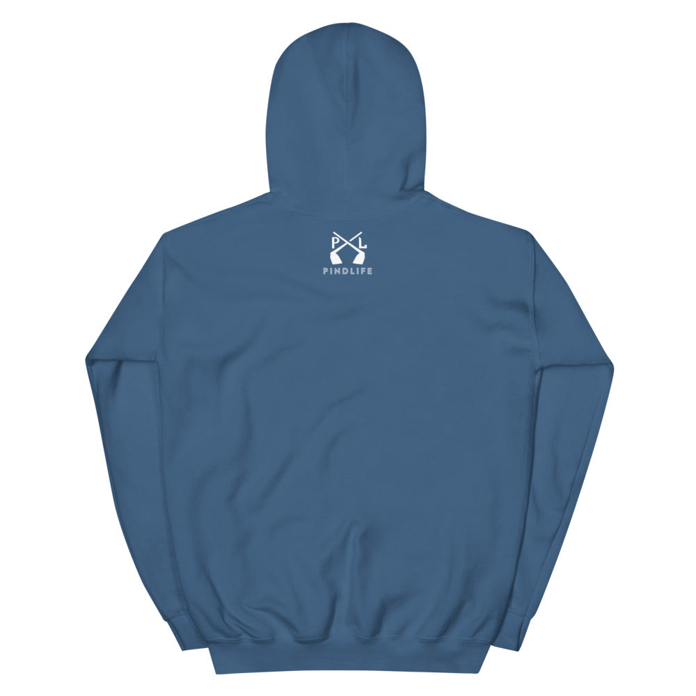 PindLife Chandigarh Hoodie in indigo blue, back view, Punjabi Pride, City Beautiful