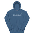 PindLife Chandigarh Hoodie in indigo blue, front view, Punjabi Pride, City Beautiful