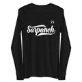 PindLife Sarpanch Long Sleeve Tee in black, front view, Punjabi Pride Shirt