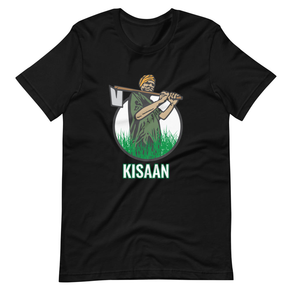 PindLife Kisaan T-Shirt in black, Punjabi Farmer Pride Tee