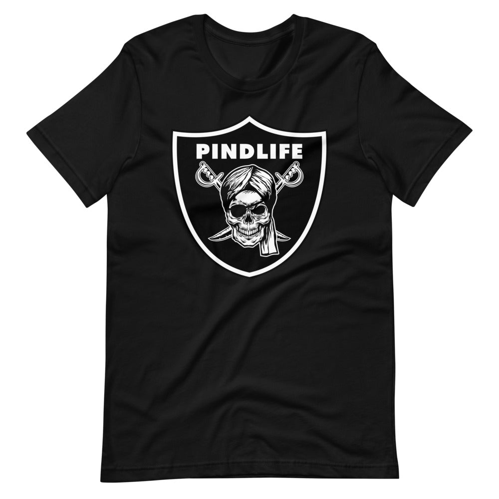 PindLife Nation T-Shirt in black, front view, Punjabi Diaspora Tee
