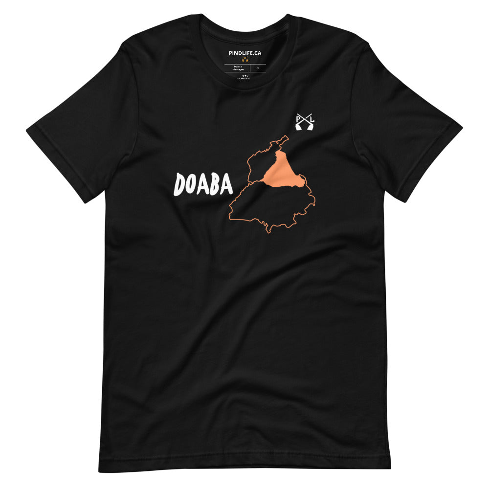 PindLife Doaba T-Shirt in black, front view, Punjab Region
