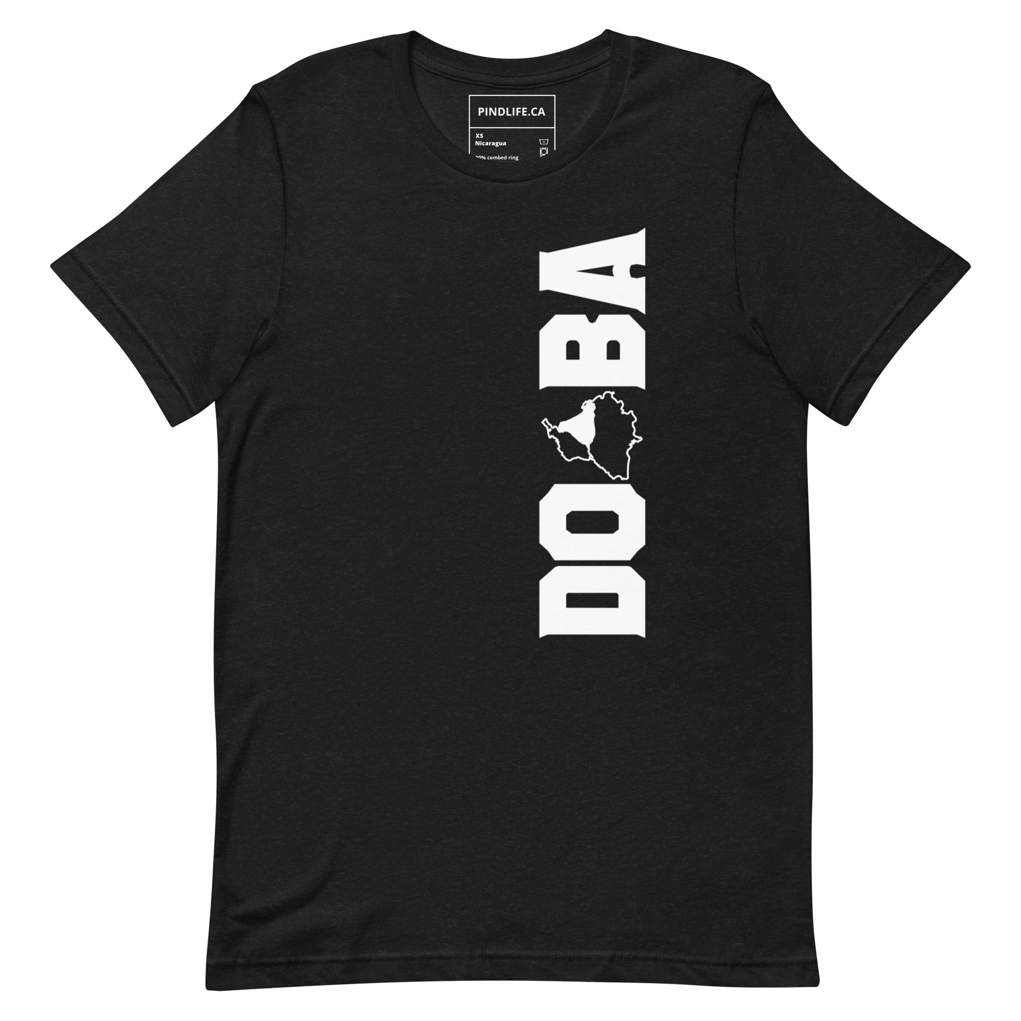 PindLife Doaba T-Shirt (Vertical Print) in black heather, front view, Punjab Region
