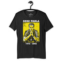 PindLife Soni Pabla Tribute Shirt Black in black heather, front view, Punjabi Music Tee