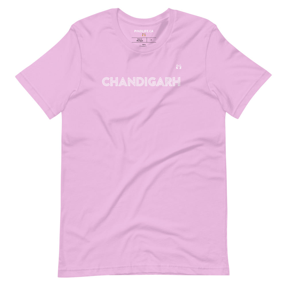 PindLife Chandigarh T-Shirt in lilac, front view, Punjabi Pride, City Beautiful