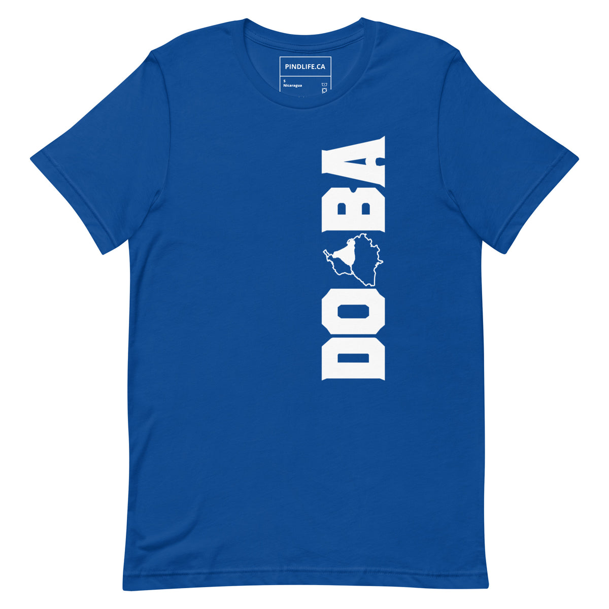 PindLife Doaba T-Shirt (Vertical Print) in true royal, front view, Punjab Region