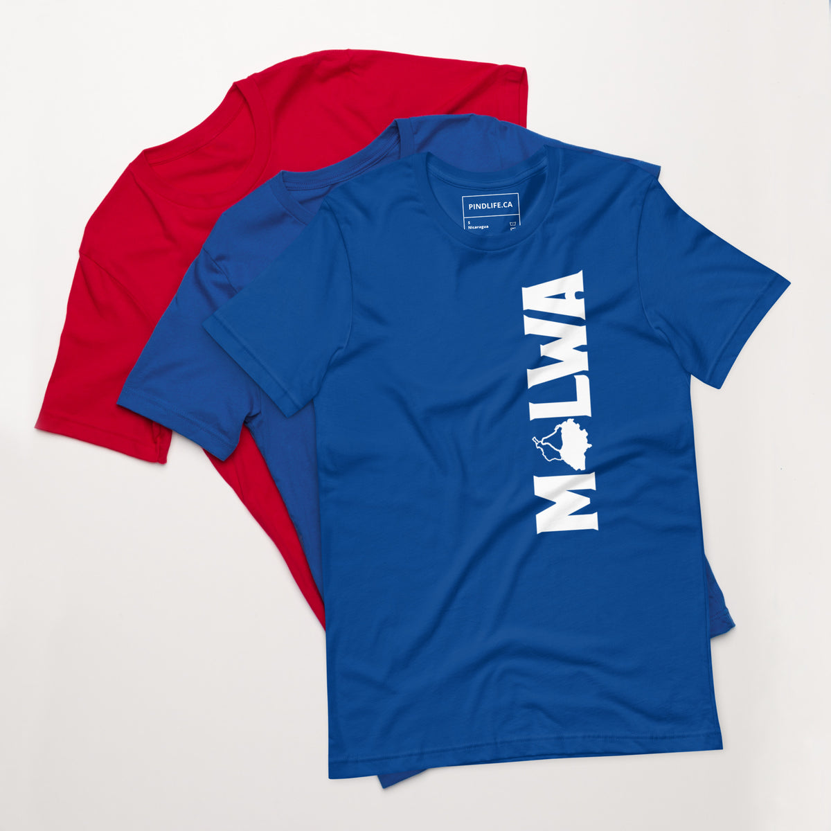 PindLife Malwa T-Shirt (Vertical Print) in true royal, front view, Punjab Region