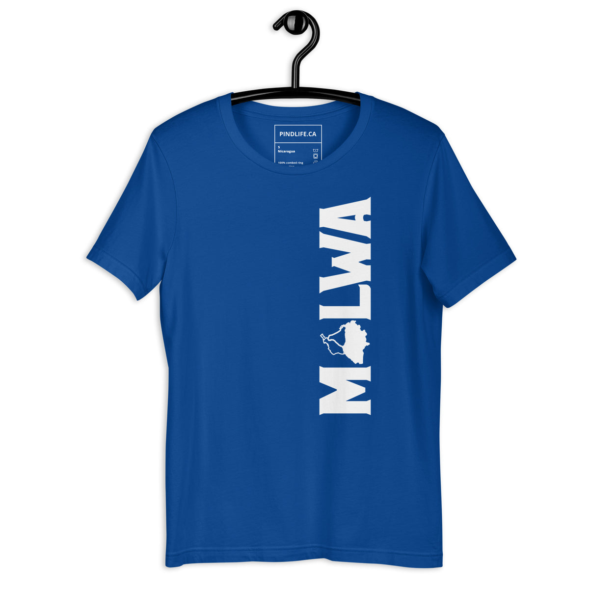 PindLife Malwa T-Shirt (Vertical Print) in true royal, front view, Punjab Region