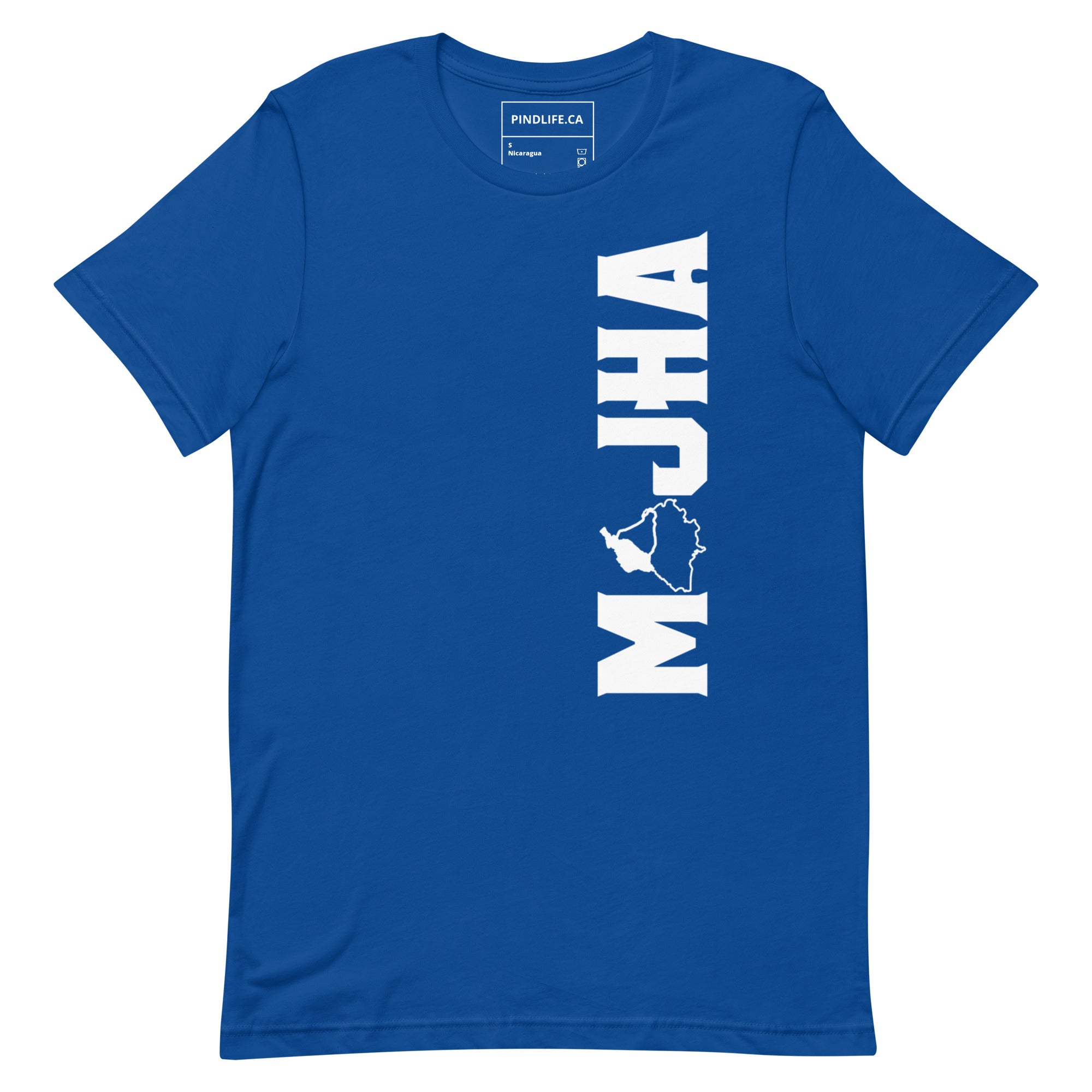 PindLife Majha T-Shirt (Vertical Print) in true royal, front view, Punjab Region