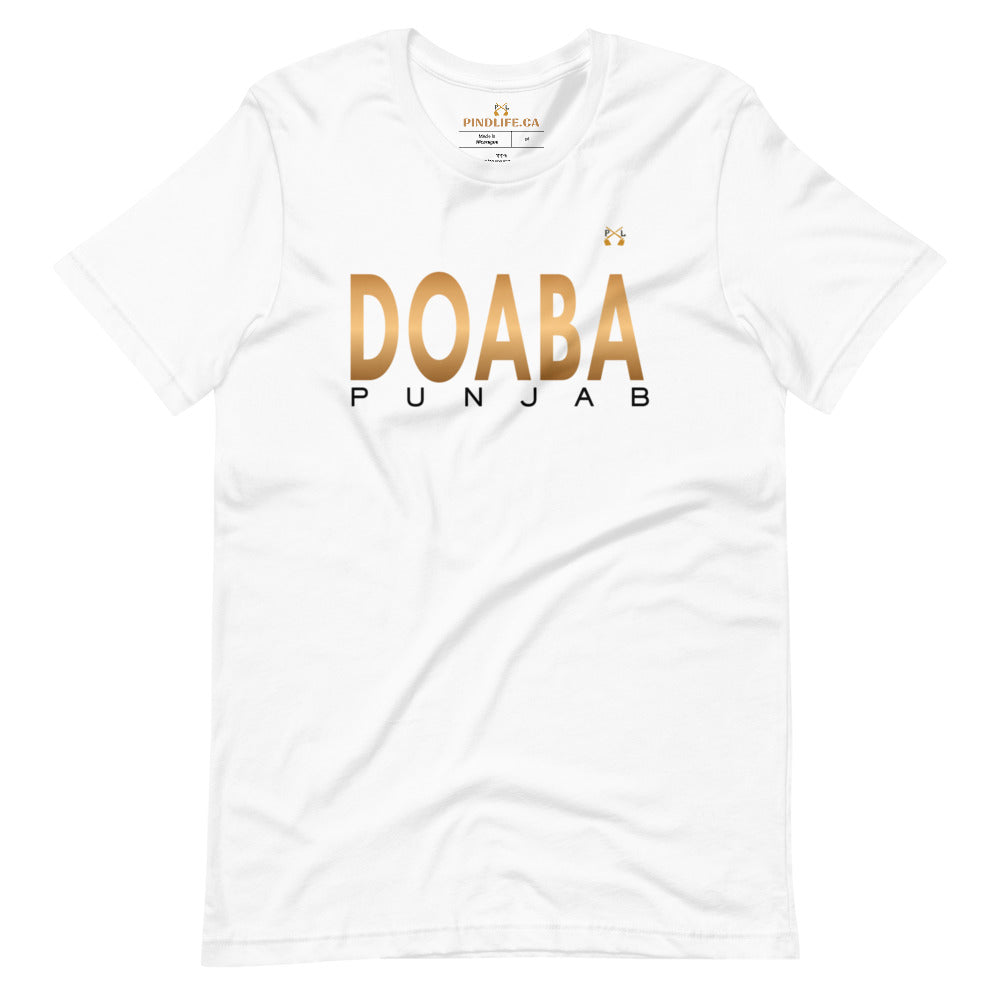 PindLife Doaba T-Shirt (Punjab Print) in white, front view, Punjab Region