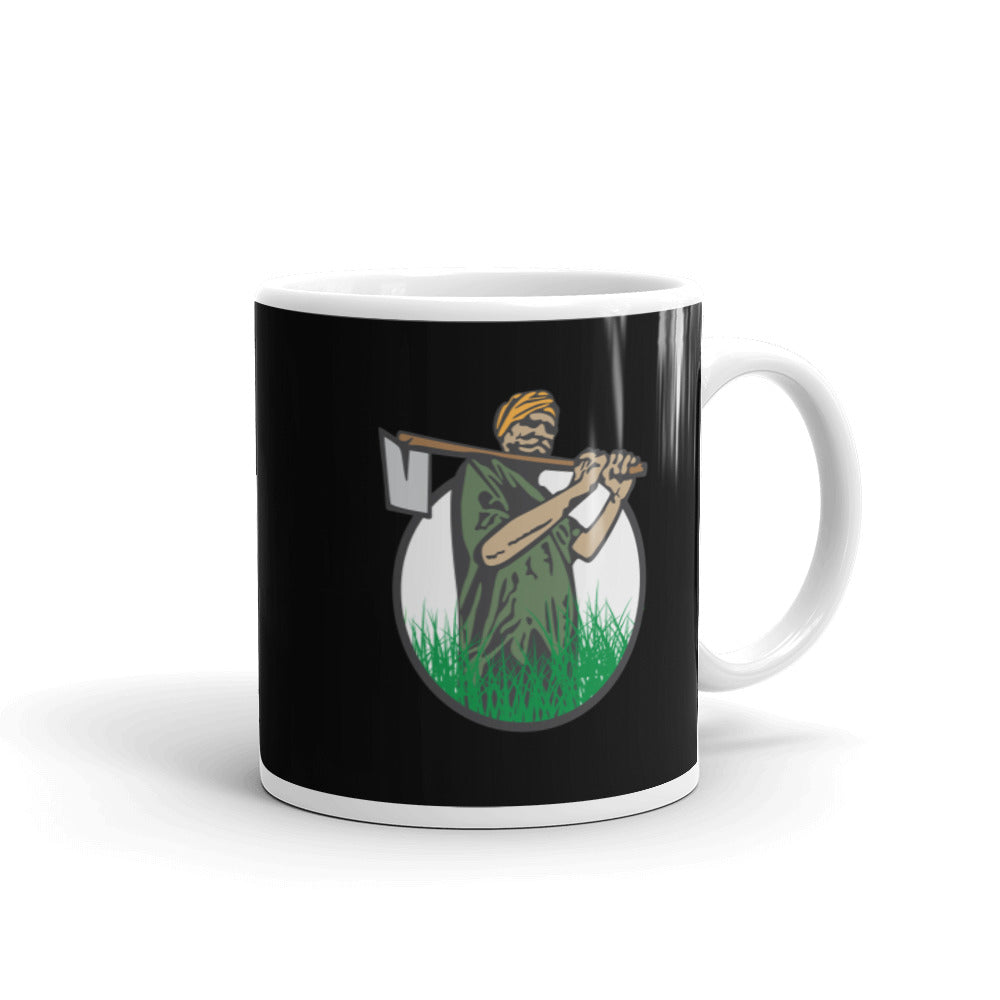 PindLife Kisaan Mug, handle on the right view, Punjabi Farmer Pride Gift