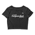 PindLife Sarpanchni Crop Top in black, front view, Punjabi Women's Pride